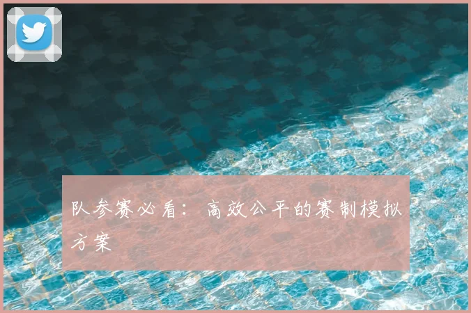 队参赛必看：高效公平的赛制模拟方案